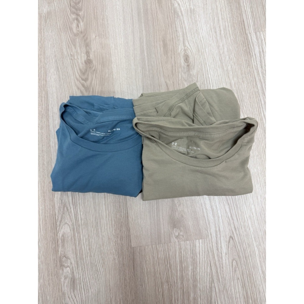 Lot Of 2 Under Armour Men's T-shirts Size XL Teal & Camouflage Loose Athletic